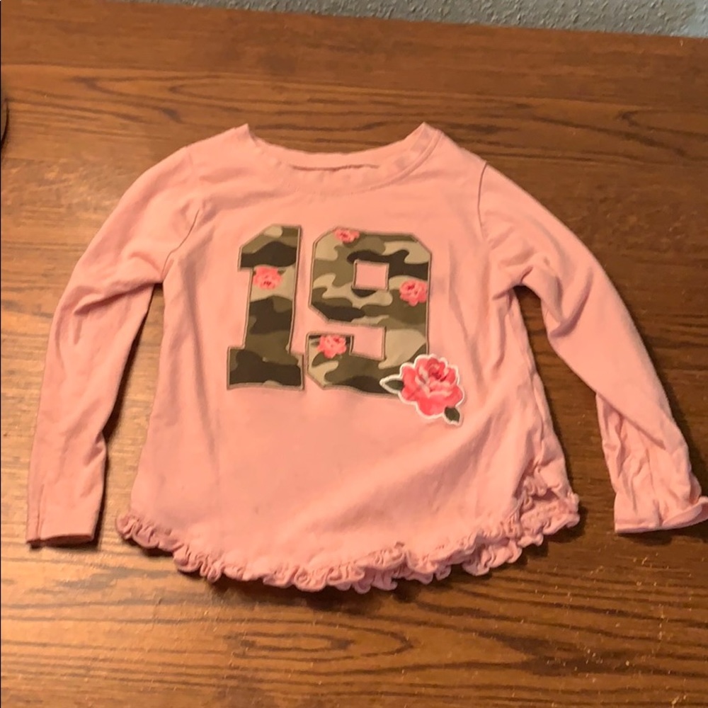 6/$15 Garanimals 2T Girls Camo Roses L/S Pink Tee